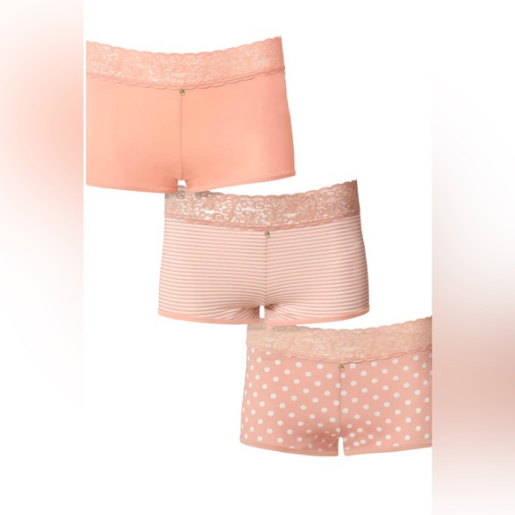 pearl by venus Other - Pearl by Venus Lace Trim Boyshort 3Pk-Multi Pattern-Sz.S🤎